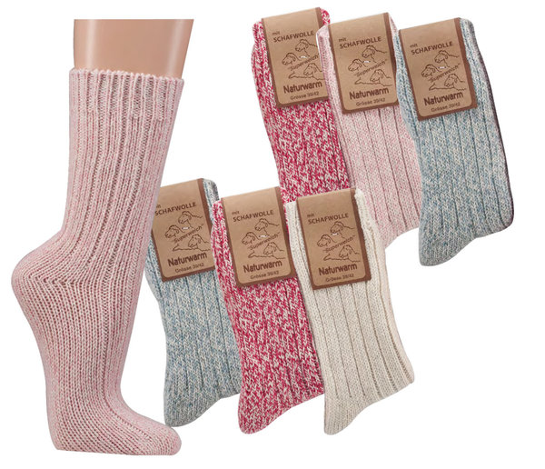 Norweger-Socken mit Wolle für Damen, Thermosocken, farbig