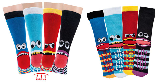 Rutschfeste Socken mit  Baumwolle für Kinder, ABS Socken Freche Bande