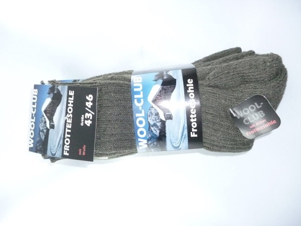 Norweger-Socken mit Frottee-Sohle im 3er Pack, Army-Style
