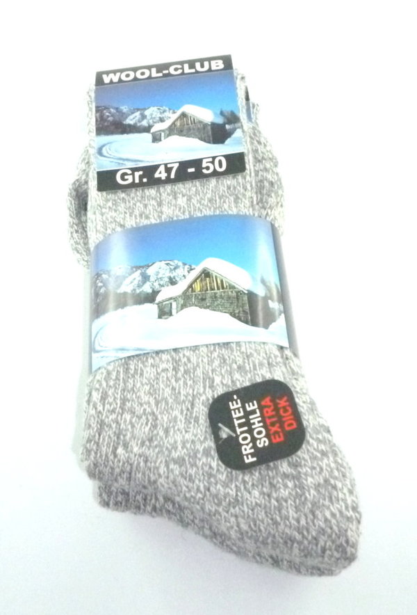 Norweger-Socken mit Frottee-Sohle im 3er Pack, Army-Style