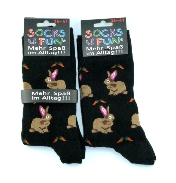 Damen-Spaßsocken, Fun socks, witzige Socken Hasi, Hase