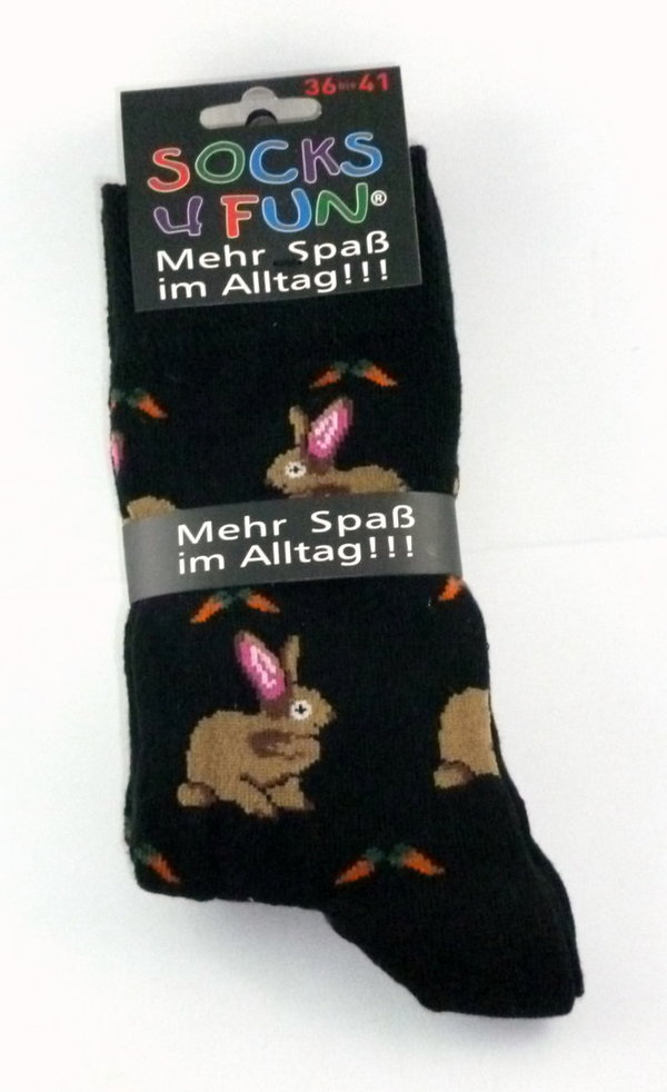 Damen-Spaßsocken, Fun socks, witzige Socken Hasi, Hase