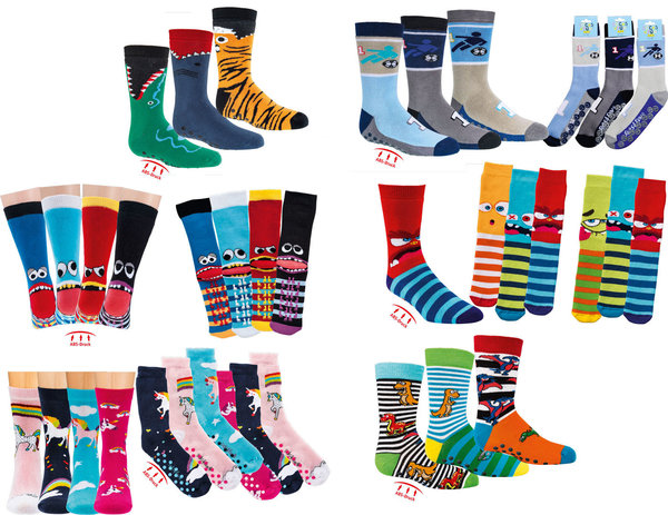 Rutschfeste Socken mit  Baumwolle für Kinder, ABS Socken mit Dino