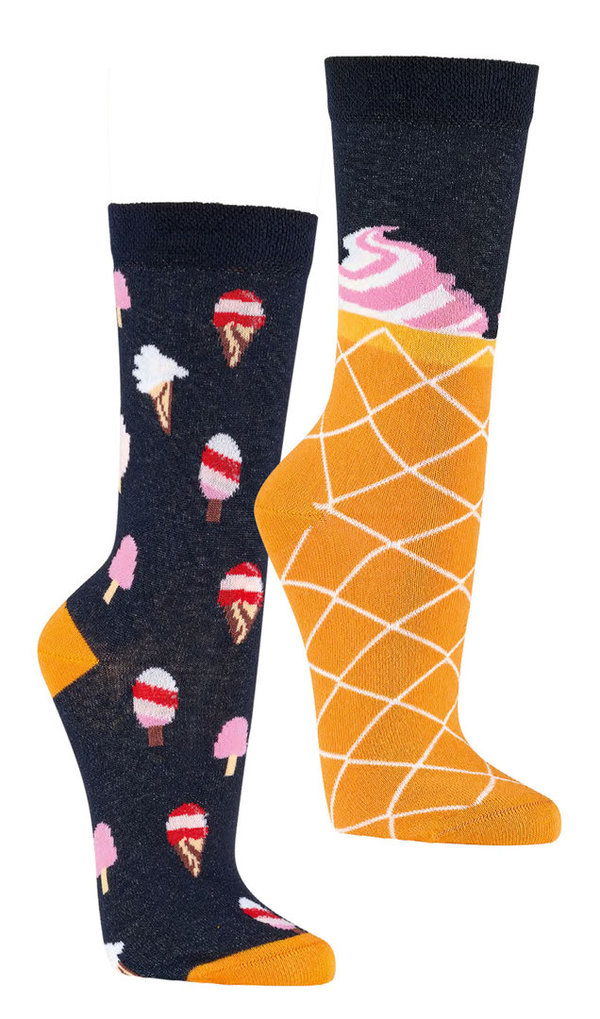 Damen Herren Spaßsocken, Fun socks, witzige Socken Eiscreme