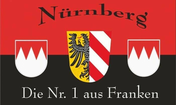 Fahne Flagge Nürnberg Nr.1 aus Franken Hissflagge Fanflagge 90x150