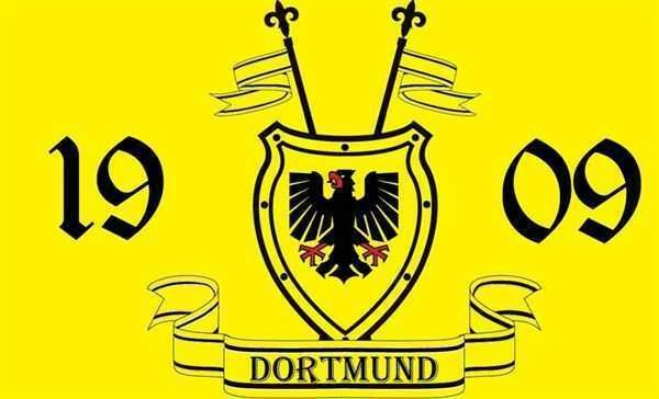 Fahne Flagge Dortmund 1909 Wappenschild Hissflagge Fanflagge 90x150